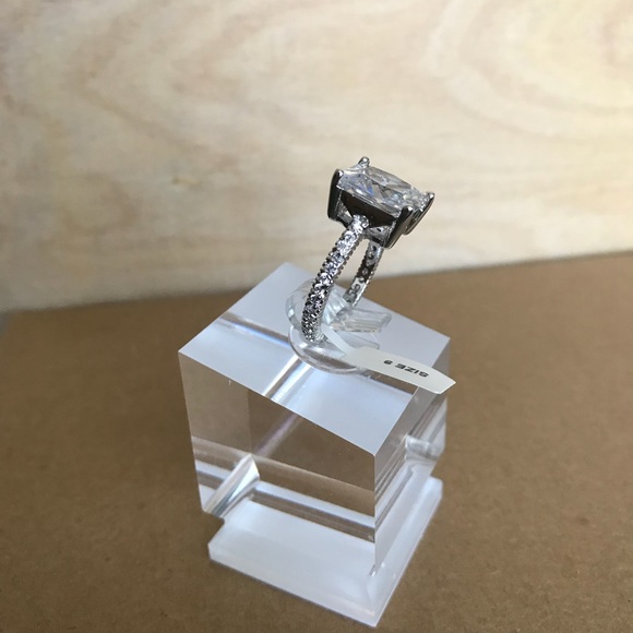 925 SS Radiant Cut Engagement Ring - Picture 3 of 6